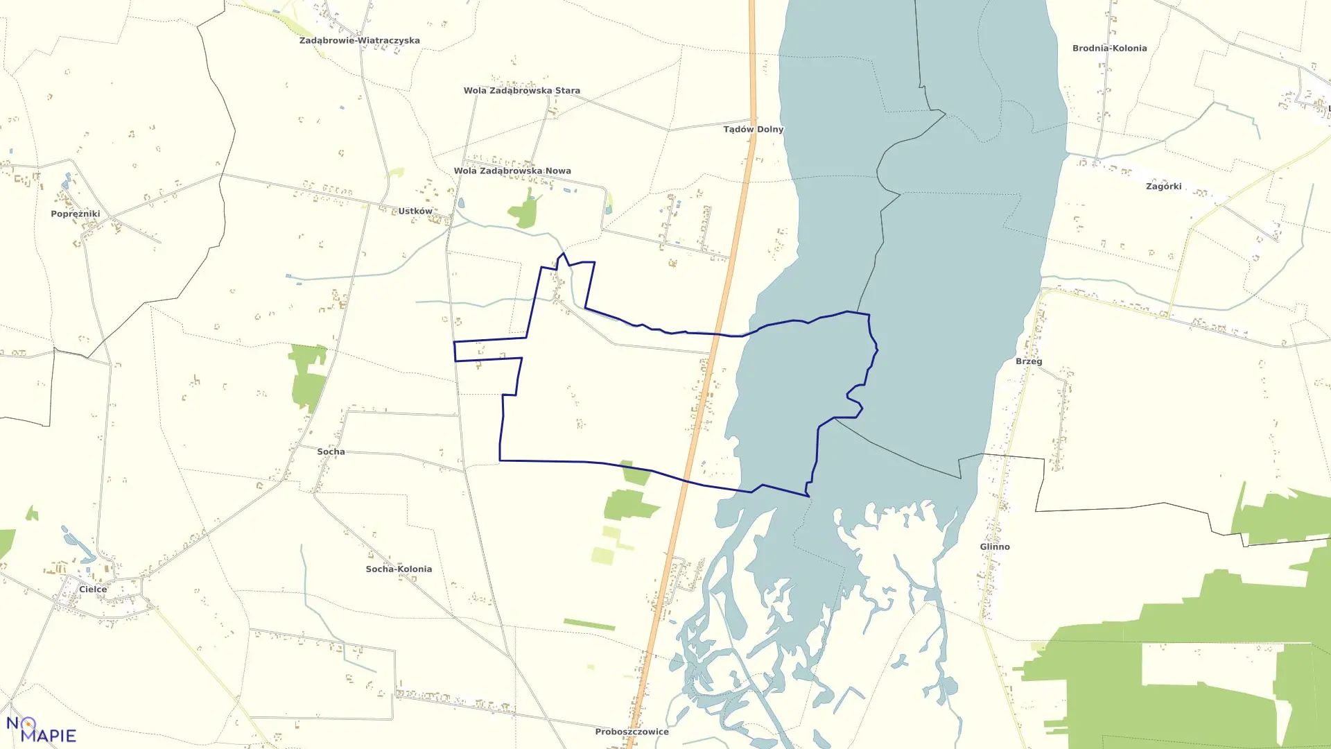 Mapa obrębu TOMISŁAWICE w gminie Warta