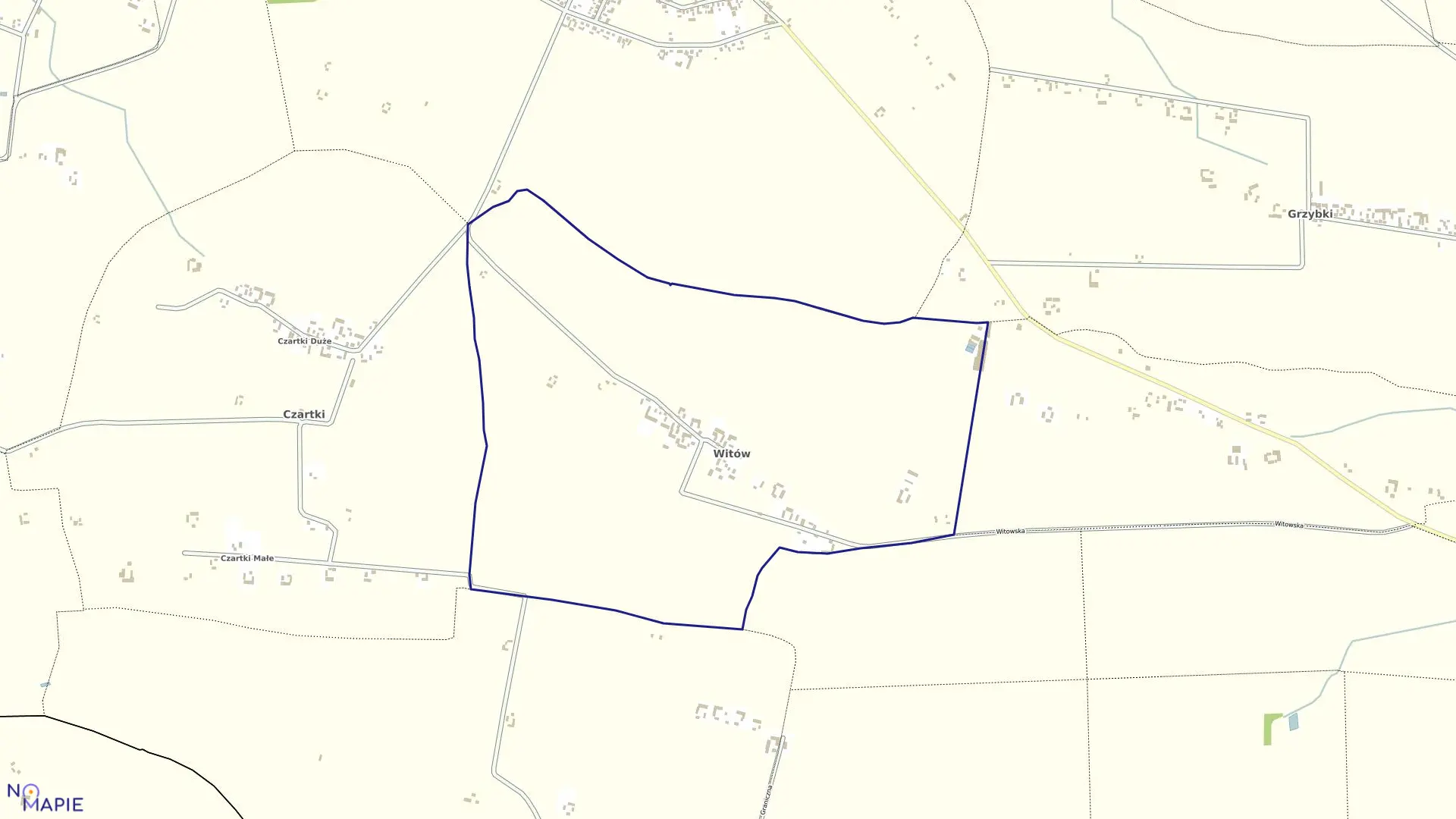 Mapa obrębu WITÓW w gminie Warta